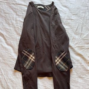 Vintage Burberry Woman’s Small Brown Top with Plaid